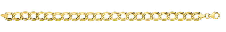 9ct Yellow Gold Oval Open Double Link Necklet & Bracelet Set 17" & 7.5" NEW - Sarraf Jewellers