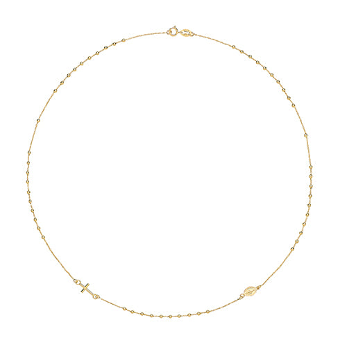 9ct Yellow Gold LADIES Rosary Necklet & Bracelet Set 16" & 7.5" 375 Brand New - Sarraf Jewellers