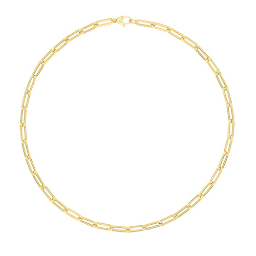 9ct Yellow Gold Ladies Paperclip Necklet & Bracelet Set 18" & 7.5" Brand New - Sarraf Jewellers