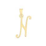 Initial Script Italic 9ct Gold Pendant, Initial Charm, Script Letter Pendant - Sarraf Jewellers