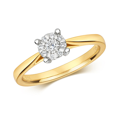 Shine Bright with Our Diamond Brilliant Set Engagement Ring in 9ct Gold