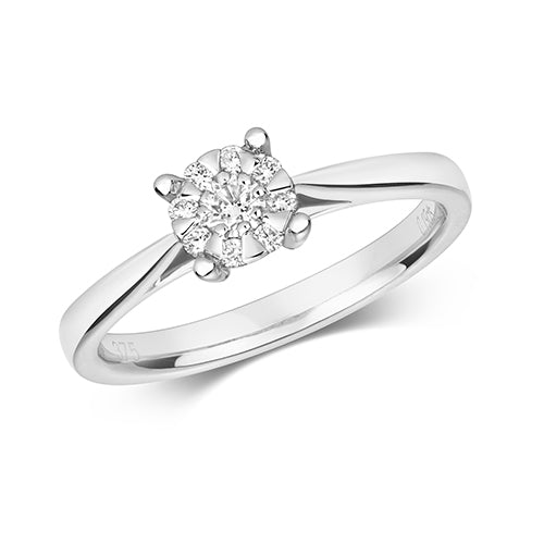 Shine Bright with Our Diamond Brilliant Set Engagement Ring in 9ct Gold