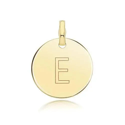 Round Plain Initial Letter Pendant, 9ct Solid Gold Pendant For Necklace, Inital Charm, A to Z, 375 Stamped, 9 Carat Gold Pendant - Sarraf Jewellers