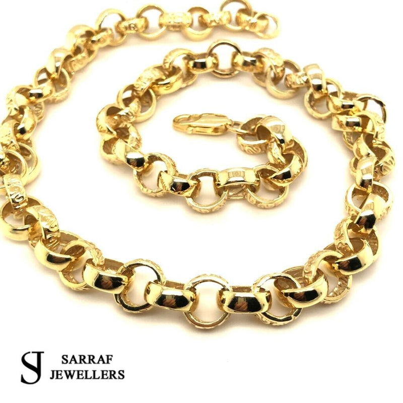9ct Yellow Gold BELCHER Chain CAST Necklace 20.5" - Sarraf Jewellers