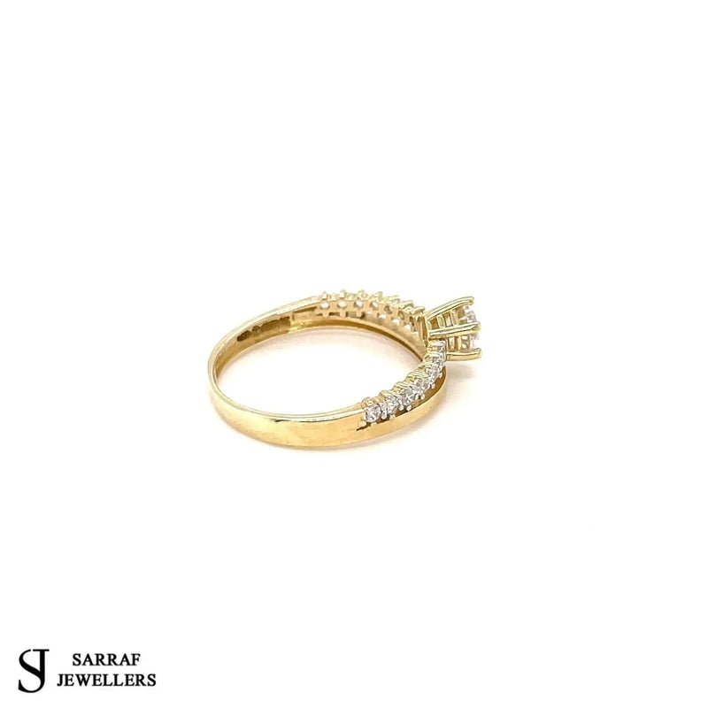 Solitaire Engagement Ring, 9ct Yellow Gold Ring, Wedding Band Ring, Single Stone Rings - Sarraf Jewellers