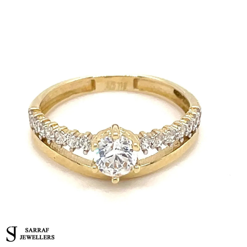 Solitaire Engagement Ring, 9ct Yellow Gold Ring, Wedding Band Ring, Single Stone Rings - Sarraf Jewellers